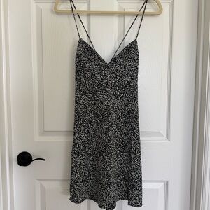 Elegant Black and White Floral Dress